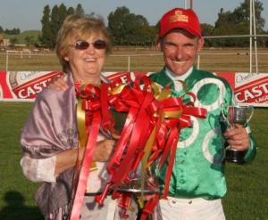 Sharon Paterson and Quinton Riddle celebrating the big win.