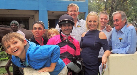 having fun 'cos their horse won